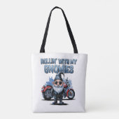Grappige Fietser Kabouter Boodschappentas Tote Bag (Achterkant)