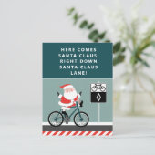 Grappige fietser kerstkaart met fietsen feestdagenkaart (Staand voorkant)