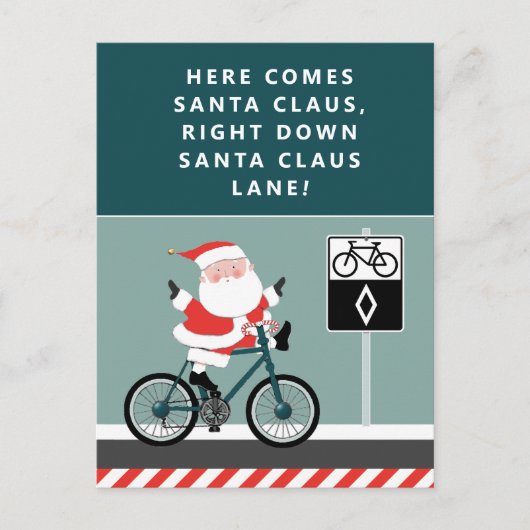 Grappige fietser kerstkaart met fietsen feestdagenkaart (Voorkant)