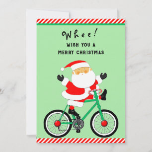 Grappige Fietser Kerstmis Feestdagenkaart
