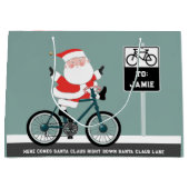 Grappige fietser Kerstmis Groot Cadeauzakje (Voorkant)