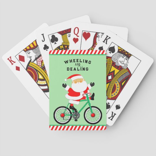Grappige fietser Kerstmis Pokerkaarten (Achterkant)