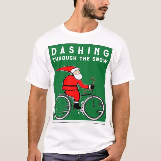 Grappige Fietser Kerstmis T-shirt (Voorkant)