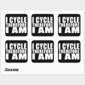 Grappige fietsers citeren grappen: Ik fiets daarom Vierkante Sticker (Vel)