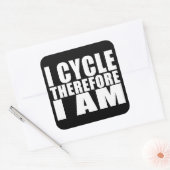 Grappige fietsers citeren grappen: Ik fiets daarom Vierkante Sticker (Envelop)