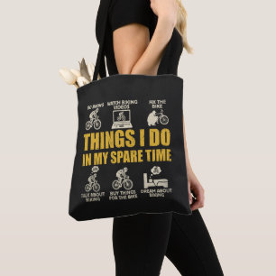 Grappige fietsonderwerpen die ik doe in mijn vrije tote bag