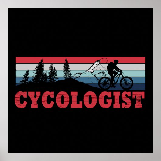 Grappige fietspensioen - Cycologist Poster (Voorkant)