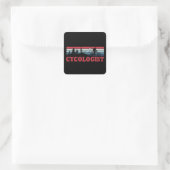 Grappige fietspensioen - Cycologist Vierkante Sticker (Tas)