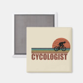 Grappige fietspensioen - Vintage Cycologist Magneet (Voorkant / Achterkant)