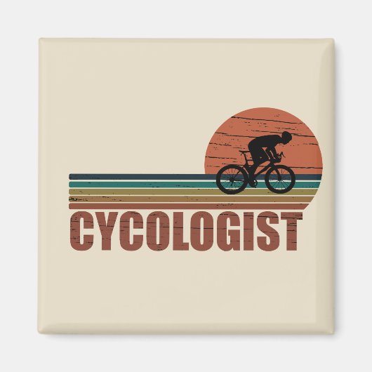 Grappige fietspensioen - Vintage Cycologist Magneet (Voorkant)