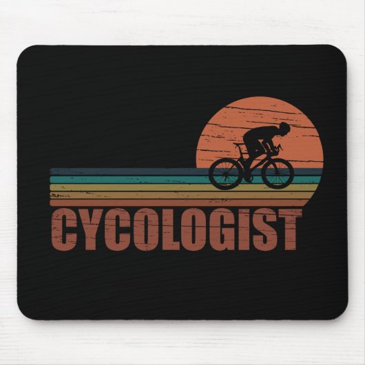 Grappige fietspensioen - Vintage Cycologist Muismat (Voorkant)