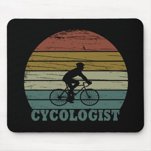 Grappige fietspensioen - Vintage Cycologist Muismat (Voorkant)