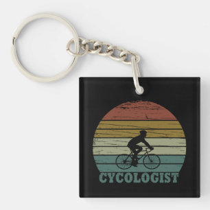 Grappige fietspensioen - Vintage Cycologist Sleutelhanger