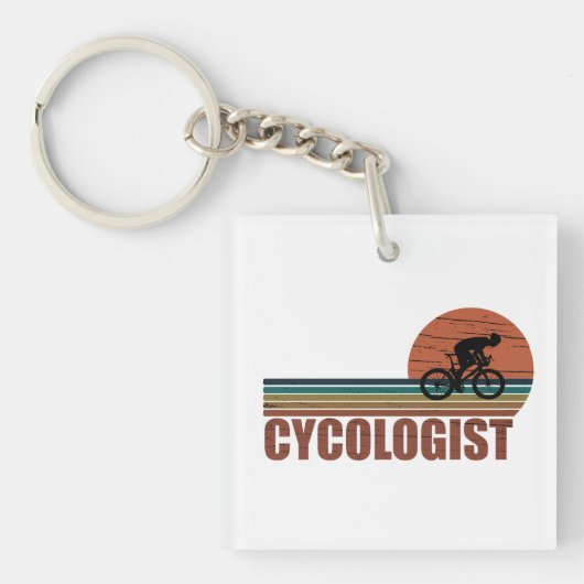 Grappige fietspensioen - Vintage Cycologist Sleutelhanger (voorkant)