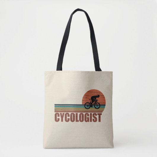 Grappige fietspensioen - Vintage Cycologist Tote Bag (Voorkant)