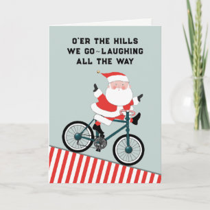 Grappige fietsvakantiekaart feestdagen kaart