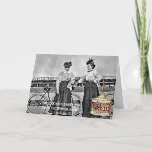 GRAPPIGE FIETSVROUWEN SPERMOLIE VICTORIAANS KAART