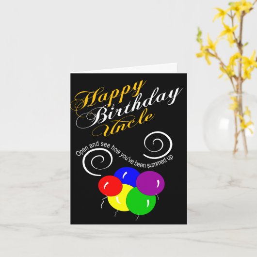 grappige fijne verjaardag oom kaart (Gele Bloem)