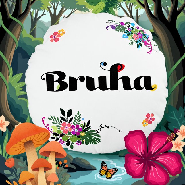 Grappige Filipijnse Bruha Boho Ronde Kussen Blauwe (Creator heeft geüpload)