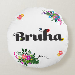 Grappige Filipijnse Bruha Boho Ronde Kussen Roze