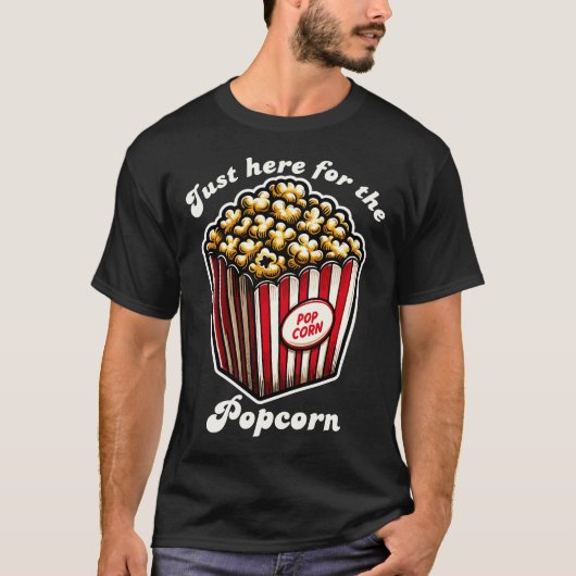 Grappige Film Just Here voor de Popcorn T-shirt (Voorkant)