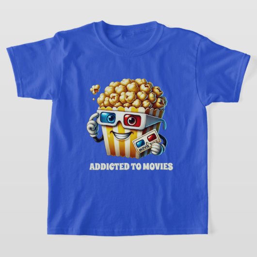 Grappige filmverslaafde popcorn t-shirt (Laagn)