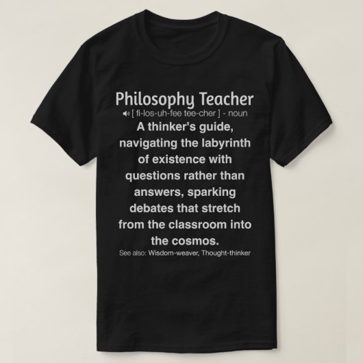 Grappige filosofie leraar t-shirt (Design voorkant)