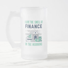 Grappige Finance Mug Zakelijk Kantoor Collega Blau Matglas Bierpul