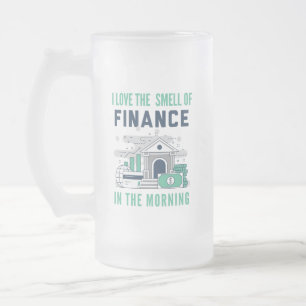 Grappige Finance Mug Zakelijk Kantoor Collega Blau Matglas Bierpul
