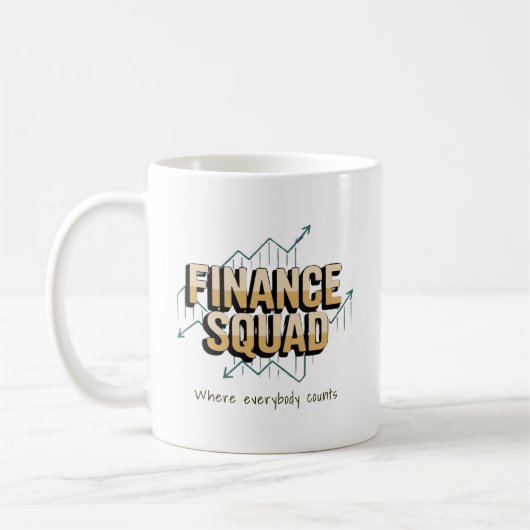 Grappige Finance Squad Gepersonaliseerd Koffiemok (Links)