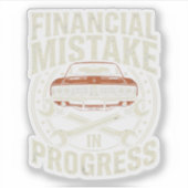 Grappige financiële fout in uitvoering auto tuning sticker (Voorkant)