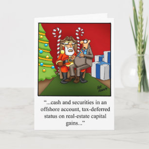 Grappige financiële humor kerstkaart feestdagen kaart