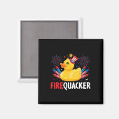 Grappige Firecracker Duck 4th of July Magneet (Voorkant / Achterkant)