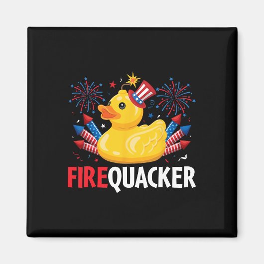 Grappige Firecracker Duck 4th of July Magneet (Voorkant)