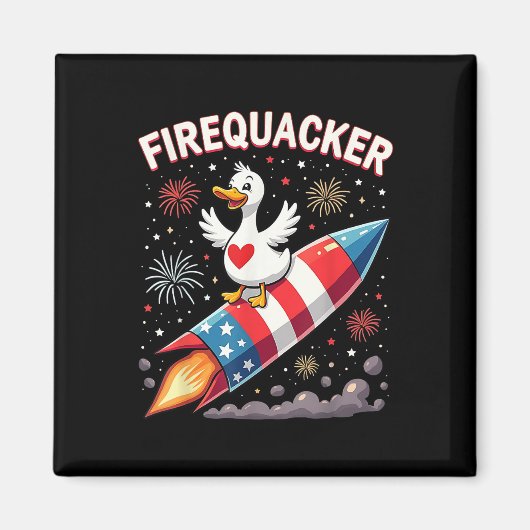 Grappige Firecracker Duck Goose 4th of July Patrio Magneet (Voorkant)
