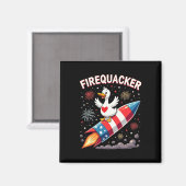 Grappige Firecracker Duck Goose 4th of July Patrio Magneet (Voorkant / Achterkant)