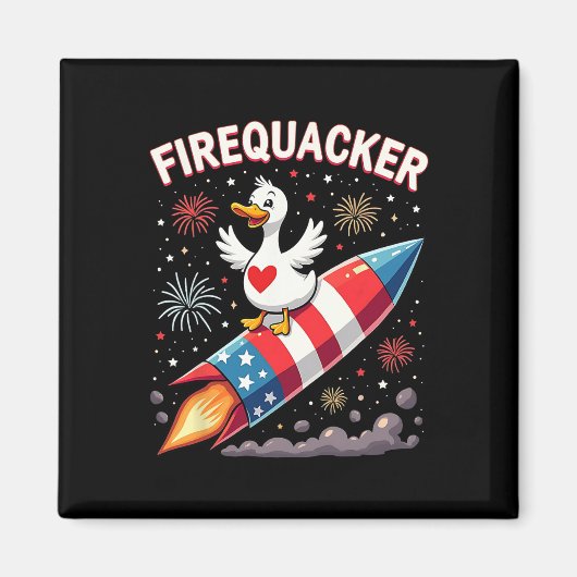Grappige Firecracker Duck Goose 4th of July Patrio Magneet (Voorkant)