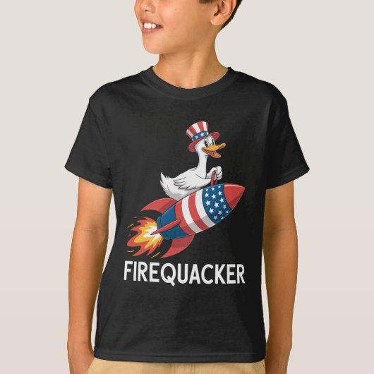 Grappige Firequacker Goose 4th of July Shirt Onafh (Voorkant)