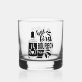 grappige first bourbon word art whisky glas (Achterkant)