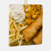 Grappige Fish Pun Christmas | Vis en spaanders Keramisch Ornament (Rechts)