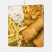 Grappige Fish Pun Christmas | Vis en spaanders Keramisch Ornament (Links)