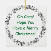 Grappige Fish Pun Christmas | Vis en spaanders Keramisch Ornament (Achterkant)