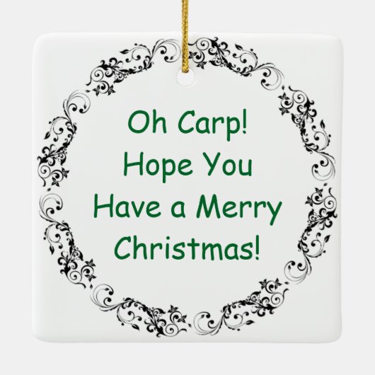 Grappige Fish Pun Christmas | Vis en spaanders Keramisch Ornament (Achterkant)