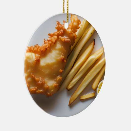 Grappige Fish Pun Christmas | Vis en spaanders Keramisch Ornament (Rechts)