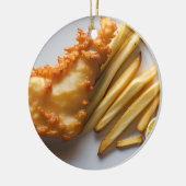 Grappige Fish Pun Christmas | Vis en spaanders Keramisch Ornament (Links)