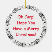 Grappige Fish Pun Christmas | Vis en spaanders Keramisch Ornament (Achterkant)