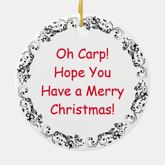 Grappige Fish Pun Christmas | Vis en spaanders Keramisch Ornament (Achterkant)