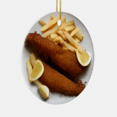 Grappige Fish Pun Christmas | Vis en spaanders Keramisch Ornament (Rechts)