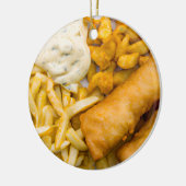 Grappige Fish Pun Christmas | Vis en spaanders Keramisch Ornament (Links)