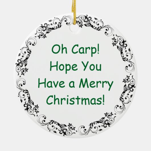 Grappige Fish Pun Christmas | Vis en spaanders Keramisch Ornament (Achterkant)